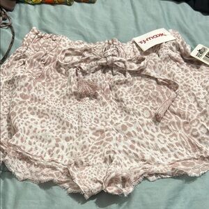 Rewash Pink Leopard Print Women Shorts